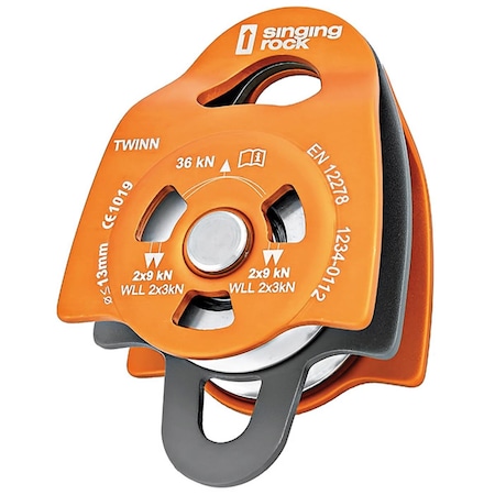 Singing Rock Twin Roll Pulley, Orange 449070